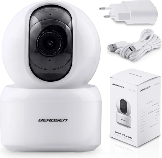 Berdsen rotirajuća IP kamera Wi‑Fi 3 Mpx za kućni nadzor i baby monitor