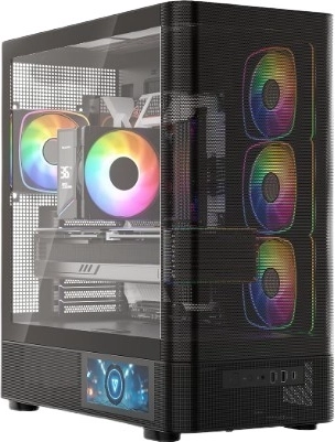Računalno kućište MODECOM Volcano AQ400 ARGB Midi Tower crna