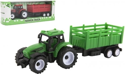 Plastični traktor s prikolicom 21 cm na slobodan hod, 2 boje