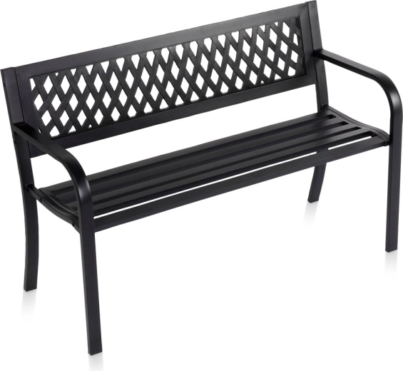 Vilde crna metalna vrtna klupa 119 × 45 × 76 cm