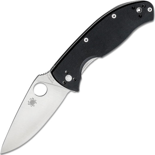 Spyderco Tenacious sklopivi džepni nož, glatko oštrilo, satin, crni G10
