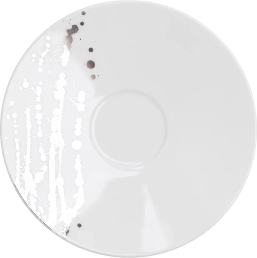 Splendor bijeli tanjurić (podložak) 16 cm s platinastim dekorom