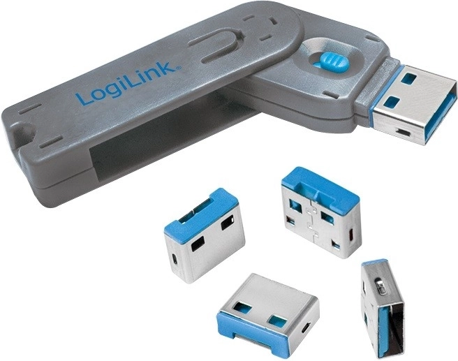 USB LOGILINK blokator portova s ključem – set 4 kom