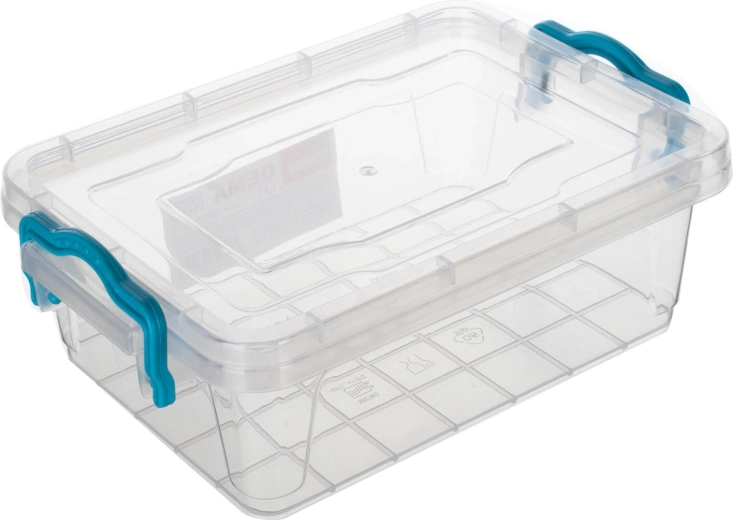 Kutija GEMA pravokutna 1,2 l s tirkiznim ručkama
