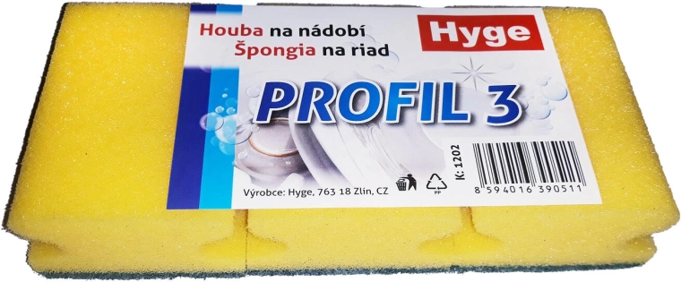 Oblikovana spužvica za posuđe, mix boja, 3 kom