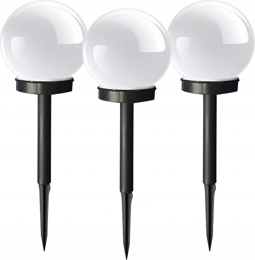 Solarne vrtne lampe kugle za zabijanje, 3 kom