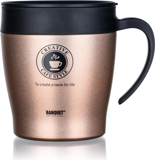Termo šalica TAZZA 330 ml smeđa metalik