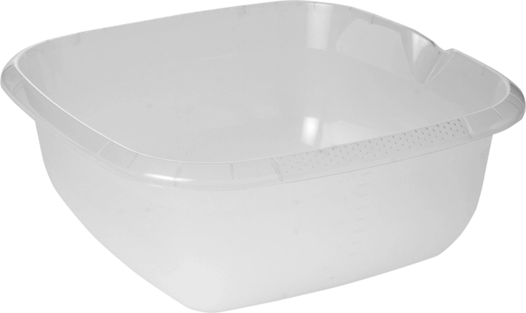 Prozirna četvrtasta zdjela s izljevnikom 13 l (38 × 38 cm)