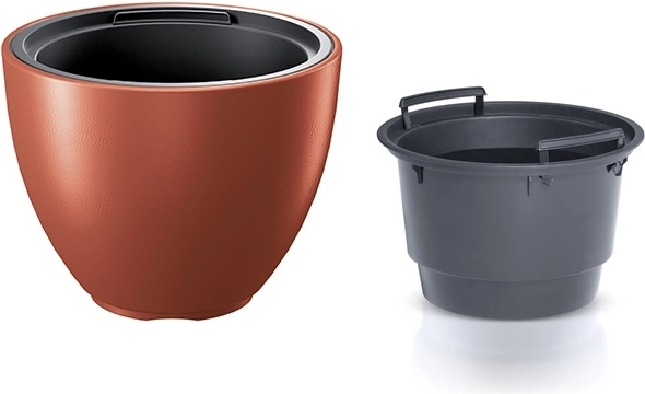 Vaza s uloškom 39,5 cm – bakrena, mat plast