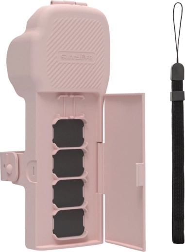 Zaštitna futrola Sunnylife s remenom i vrpcom za vrat za DJI Osmo Pocket 3 – ružičasta