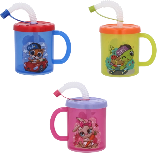 Dječja plastična šalica sa slamkom 210 ml