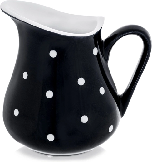 Keramički vrč 480 ml crni s bijelim točkicama