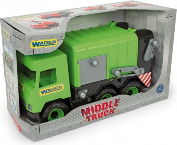 Zeleni smetlarski kamion WADER Middle Truck, 42 cm, u kutiji