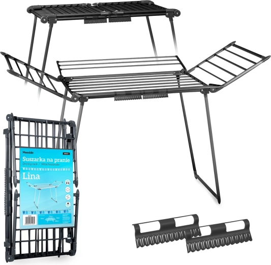 Sklopivi samostojeći sušilo za rublje Massido Lina 22 m, crno