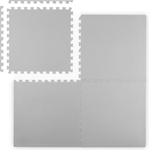 Velika pjenasta podloga puzzle RICOKIDS 60 × 60 cm, 4 kom, siva