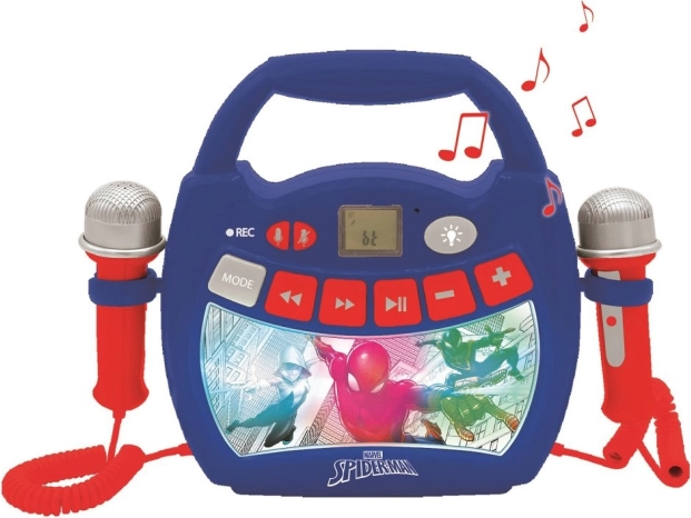 Dječji karaoke uređaj sa svjetlima SPIDER-MAN s Bluetoothom i 2 mikrofona