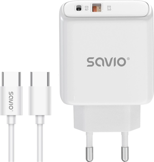 Mrežni brzi punjač 20 W s kabelom USB‑C – SAVIO LA‑113