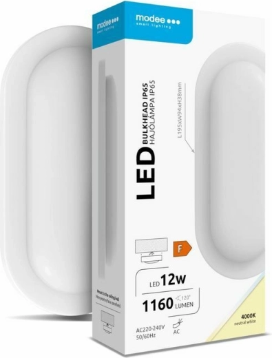 Ovalna LED zidna/stropna svjetiljka Modee Bulkhead 12 W 4000 K 1160 lm, bijela
