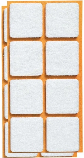 Filcane samoljepljive podloške za namještaj 25 × 25 mm, bijele (16 kom)