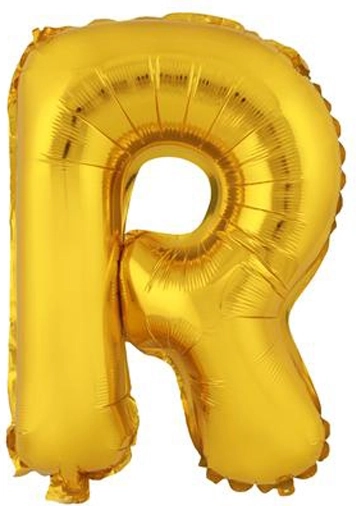 Foli balon slovo R 30 cm zlatni