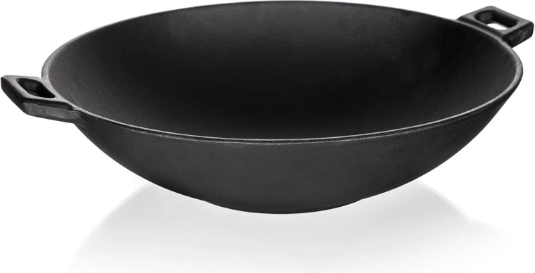 Lijevani wok 36,5 cm EXCELLENT, crni