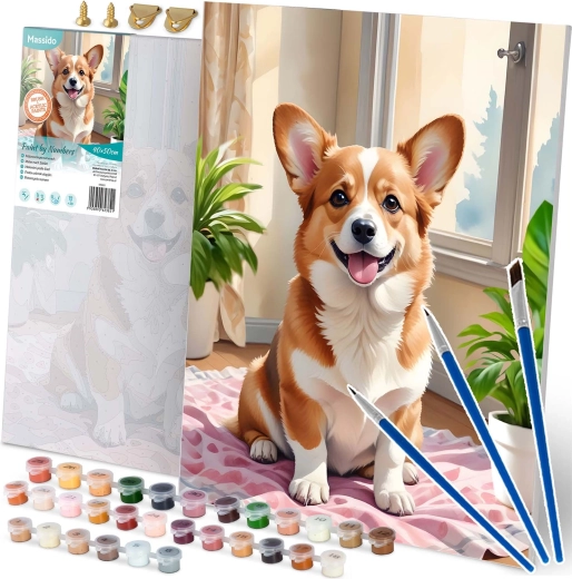 Slikanje po brojevima 40 × 50 cm Massido – psić CORGI