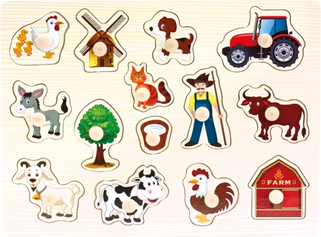 Bino drvene puzzle farma 14 dijelova