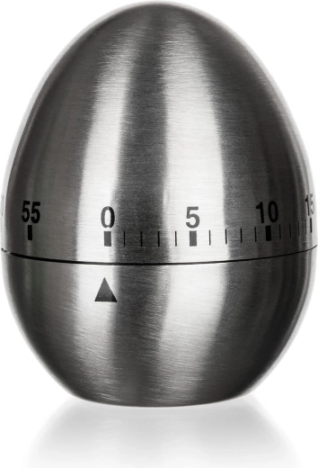 Kuhinjski mehanički timer od nehrđajućeg čelika u obliku jajeta AKCENT