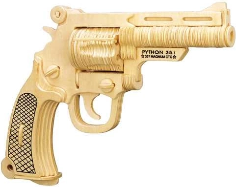 Woodcraft drvene 3D puzzle pištolj S&W, 106 dijelova