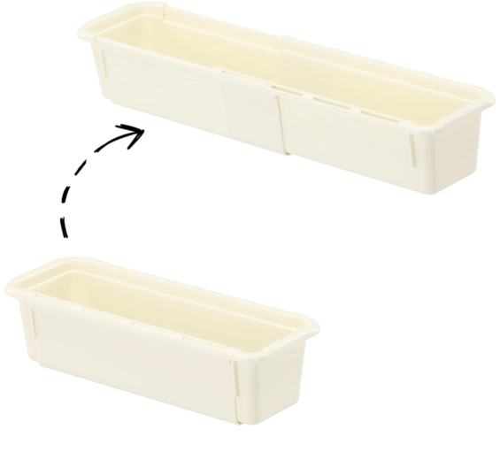 Plastični podesivi organizator za ladice 25–38 × 9 × 7 cm