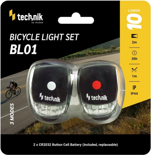 Technik set svjetala za bicikl sa silikonskim pokrovom (prednje i stražnje)