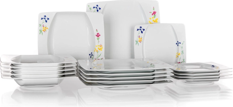 Porculanski četvrtasti set posuđa EYE, 18-dijelni