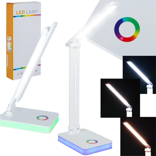 Sklopiva LED stolna lampa s upravljanjem na dodir i RGB pozadinskim osvjetljenjem, USB