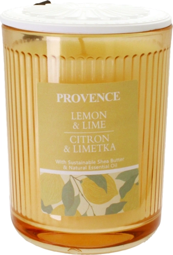 Svijeća u staklu limun i limeta žuta 230 g