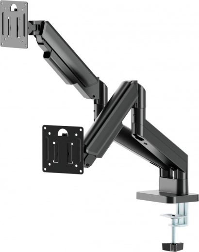 Stolno rame za dva monitora 17–32" s plinskom oprugom, crno