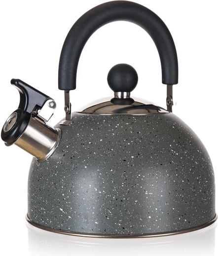 Piskajuća inox čajnik Granite Grey 1,7 l