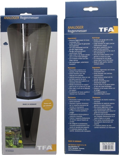 Plastični kišomjer 12,2 × 30,5 cm s držačem