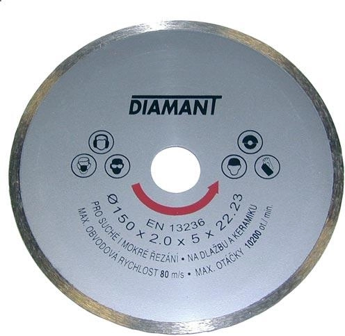 Dijamantna rezna ploča 125 mm, puni (cjelookvirni) rub za mokro i suho rezanje