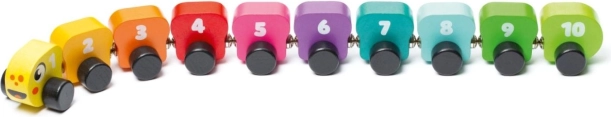 CUBIKA šarena gusjenica s brojevima – drvena magnetska slagalica 10 dijelova