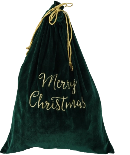Božićna poklon-vreća 50 × 70 cm zelena s natpisom Merry Christmas