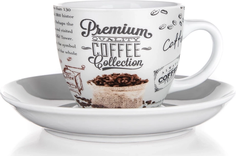 Keramička šalica s tanjurićem 190 ml Premium Coffee