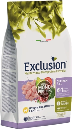 Exclusion Monoprotein Light pileće granule za srednje i velike pasmine, 3 kg