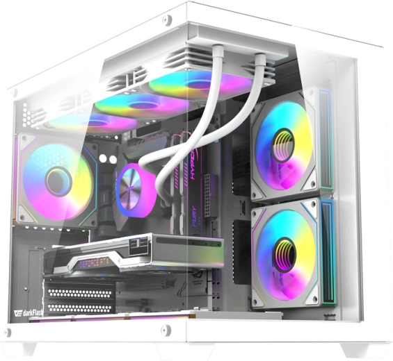 Računalno kućište DarkFlash B275 Pro bijelo sa 6 ventilatora