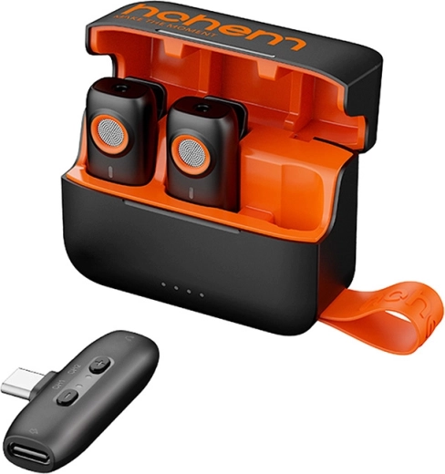 Bežični mikrofonni sustav Hohem MIC-01 (2 odašiljača, 1 prijamnik) USB‑C s punjačkim kućištem