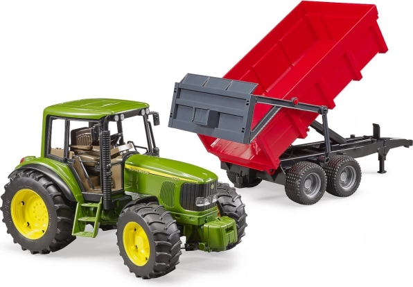 Bruder traktor John Deere s kiperskom prikolicom 1:16