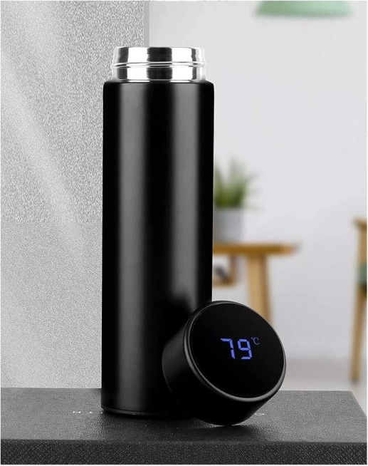 Pametna termo šalica s LED zaslonom 500 ml crna
