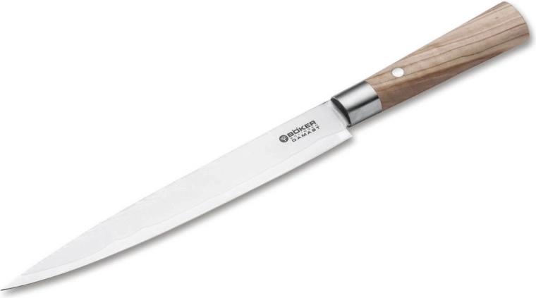 Böker Manufaktur Solingen Damascus Olive nož za rezanje 23 cm od damascirskog čelika s maslinovim drvom