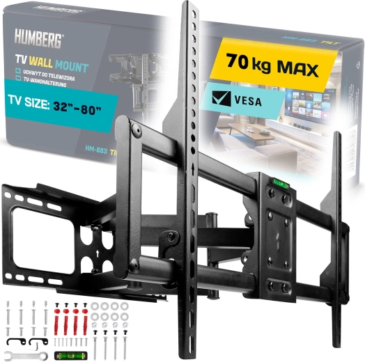 Zidni nosač za TV 32–80" Humberg, nosivost 70 kg