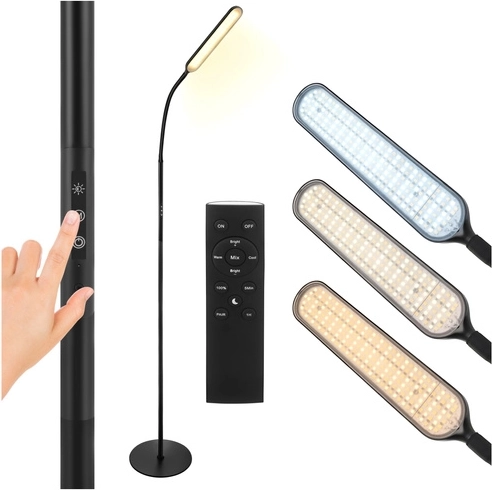 Samostojeća LED lampa 180 cm crna s daljinskim upravljačem i timerom IZOXIS