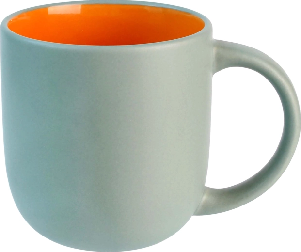 Keramička šalica 435 ml zeleno-narančasta